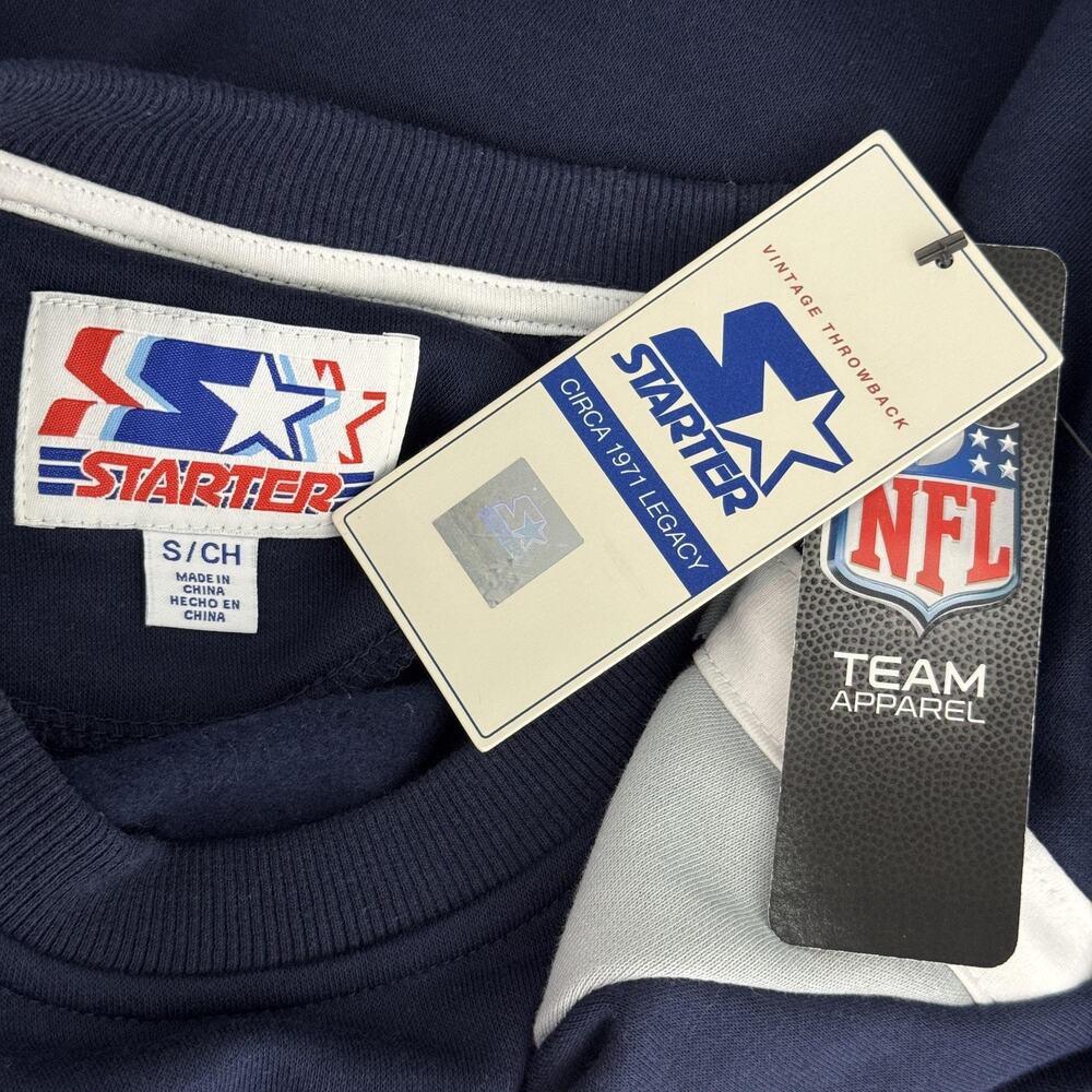 Dallas Cowboys Sweater Men Small Starter NFL Crewneck Fleece Pullover Sweatshirt - Picture 3 of 12